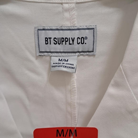 White Lab Coat B.T. Supply Co. Unisex Medium Button Front Men's Women's NWT - Picture 7 of 12